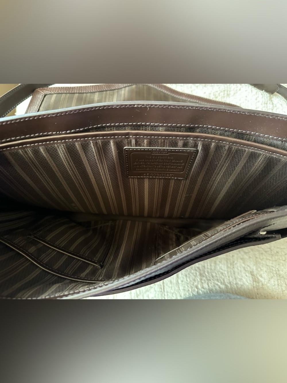 Coach Crosby Box Grain Leather Flap Briefcase Mahogany Brown Laptop Bag F70961 - Picture 3 of 11
